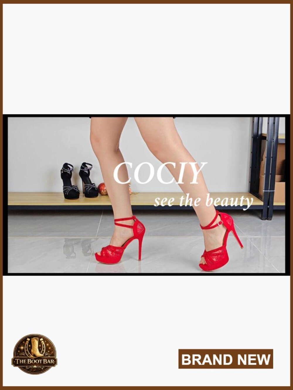 Platform Heels Peep Toe Pumps Rhinestone Stilettos Ankle Strap Party Dance Prom - Picture 7 of 7